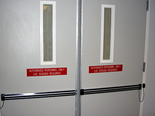 Door outside the operating room