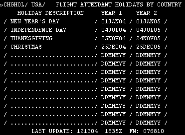 Example of a DSPHOL display screen