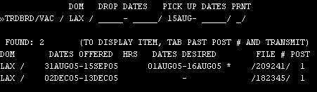 trdbrd vacation trade request screen